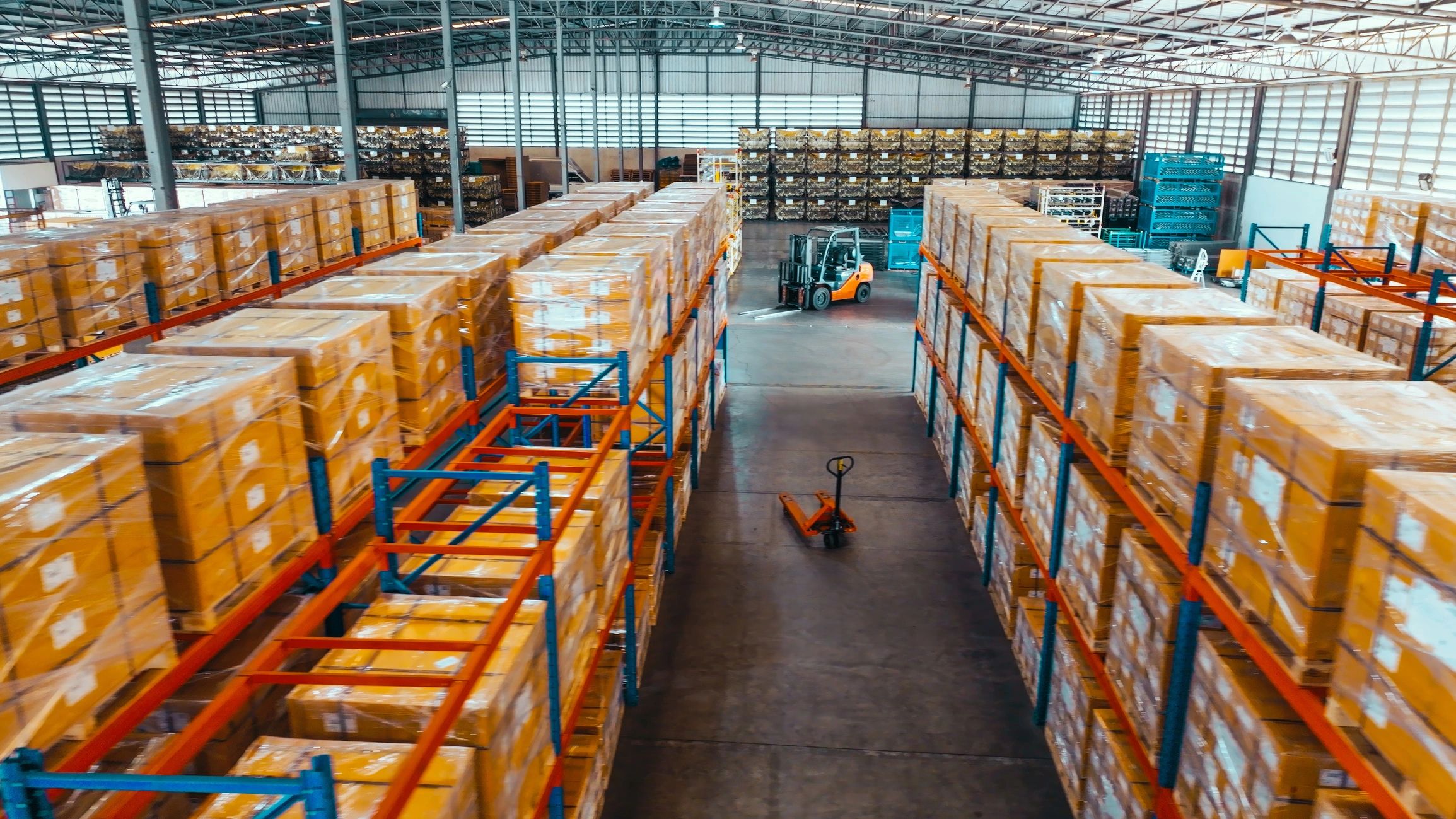 Industrial warehouse and supply-chain storage network