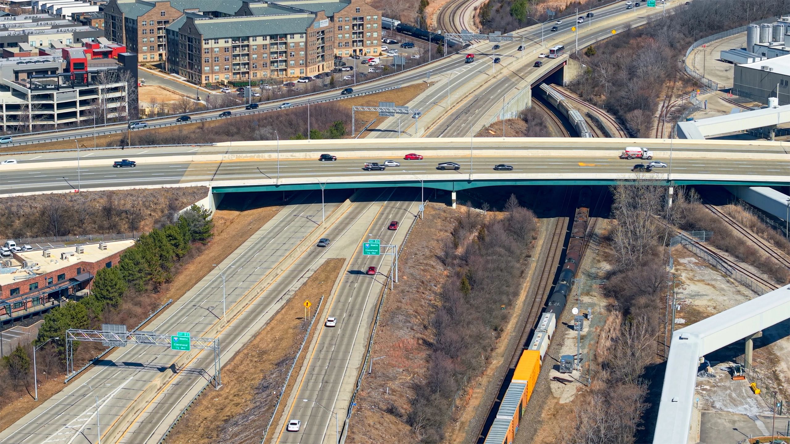 Large-scale transport interchange and infrastructure corridor