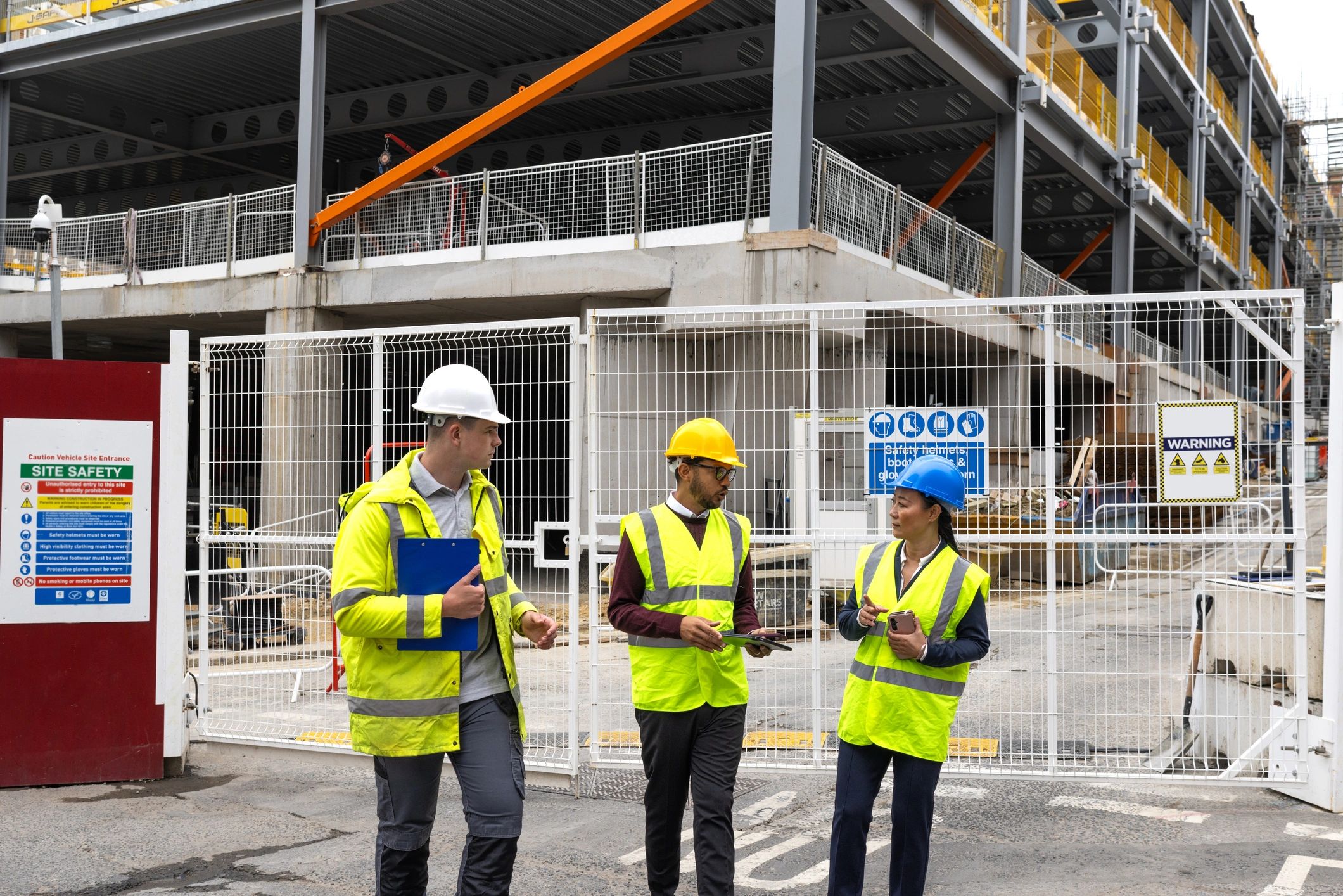 Canadian project team collaborating at an active construction site